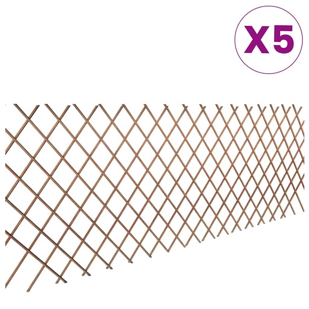 Traliccio Estensibile in Salice Rampicanti 5 pz 180x90 cm