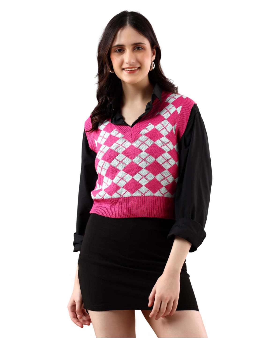 Women's Trendy Sleeveless Sweater Vests – Perfect for Layering and Smart-Casual Outfits(Multicolored,M)