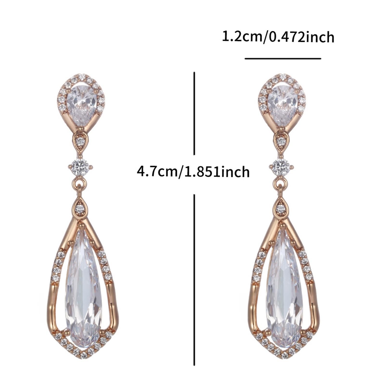 Orecchini in oro rosa 9 K/14 K/18 K, gioielli autentici con gocce di moissanite, eleganti lacrime in oro rosa Au 375/585/750