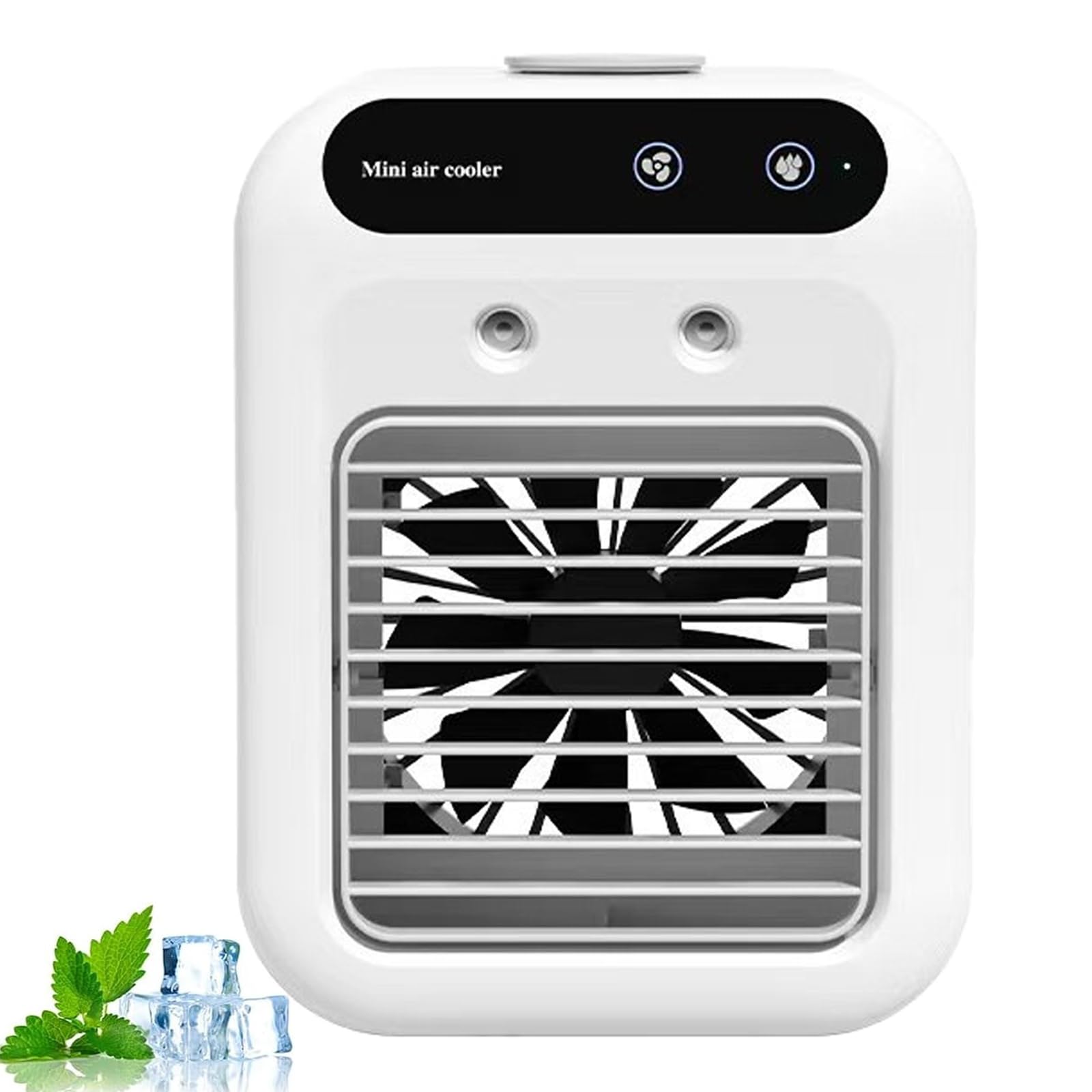Glacier Breeze AC, Quiet Mini Evaporative Cooler with 2 Speeds & 500 ml Tank, 2025 New Portable Air Conditioner Fan, Personal USB Cooling Fan, Evaporative Cooler Portable