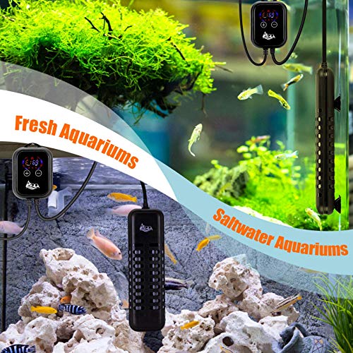 Aqqa Aquarium Heater, 1200W Fish Tank Heater Submersible Betta Fish Heater For Aquarium Thermostat Pond Heater For Freshwater And Saltwater (1200W For 150-300 Gallon Tank) #TOP6