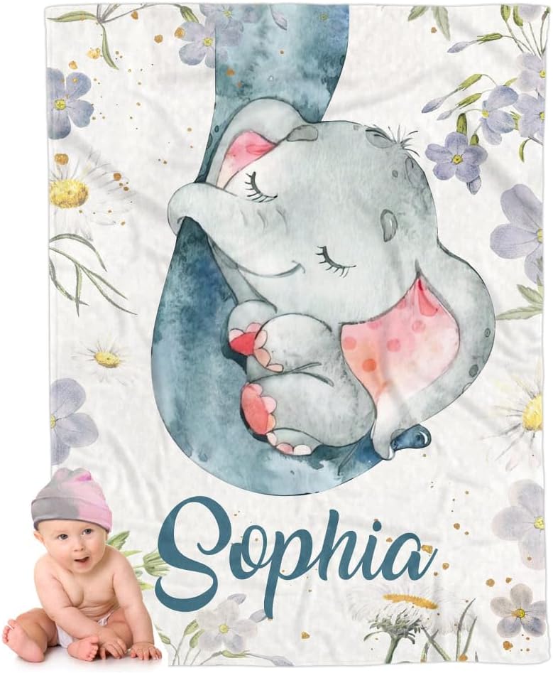 Personalized Baby Blanket for Boys, Custom Baby Name Blankets Customized Blankets for Toddlers Infants Kids Shower Newborns Nursery