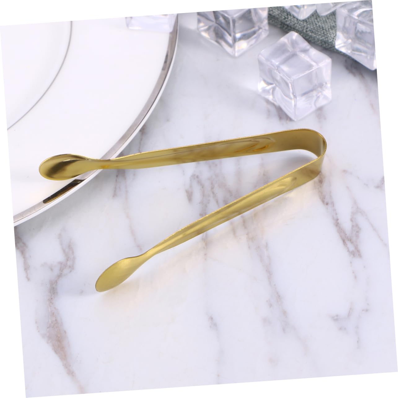 SOLUSTRE Sturdy Ice Tongs 6pcs Stainless Steel Clamp Simple Design for Home Bar and Restaurant
