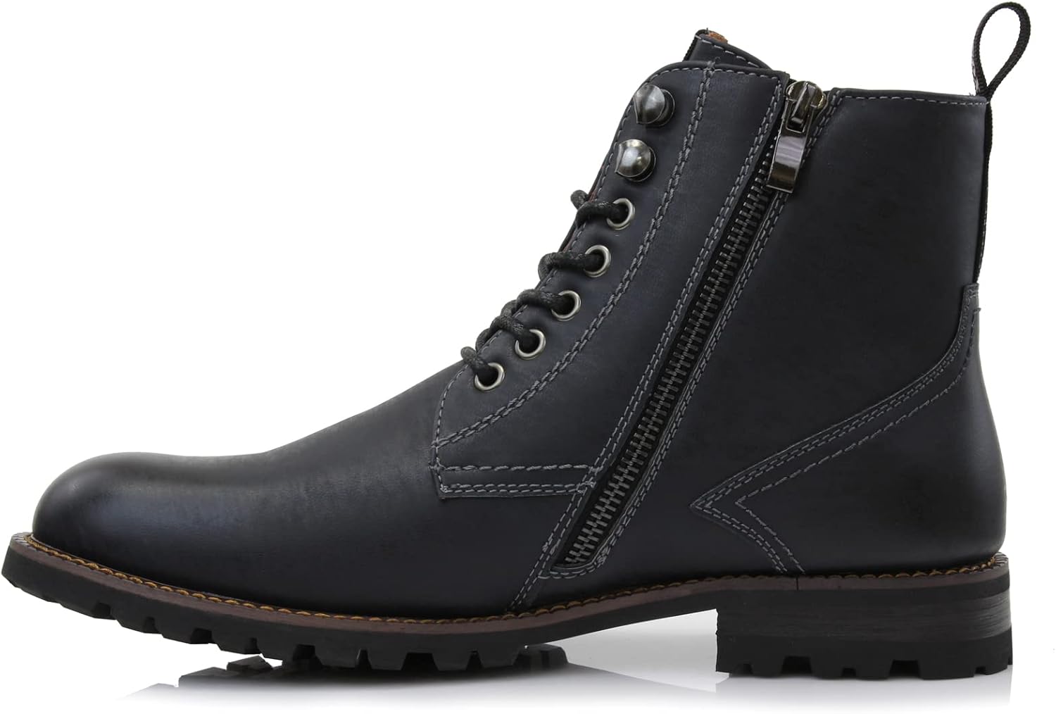 Polar Fox Men's Classic Lace-up Work Boots | Casual Work & Combat Style Ankle Boots