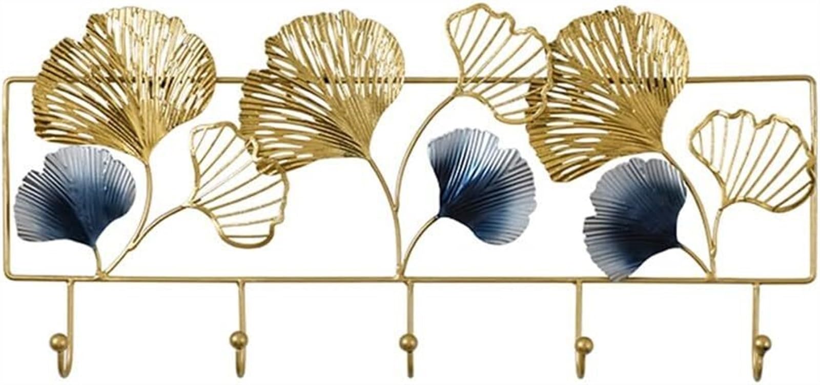 Portemanteau mural Ginkgo Biloba en fer forgé pour couloir et salon chic