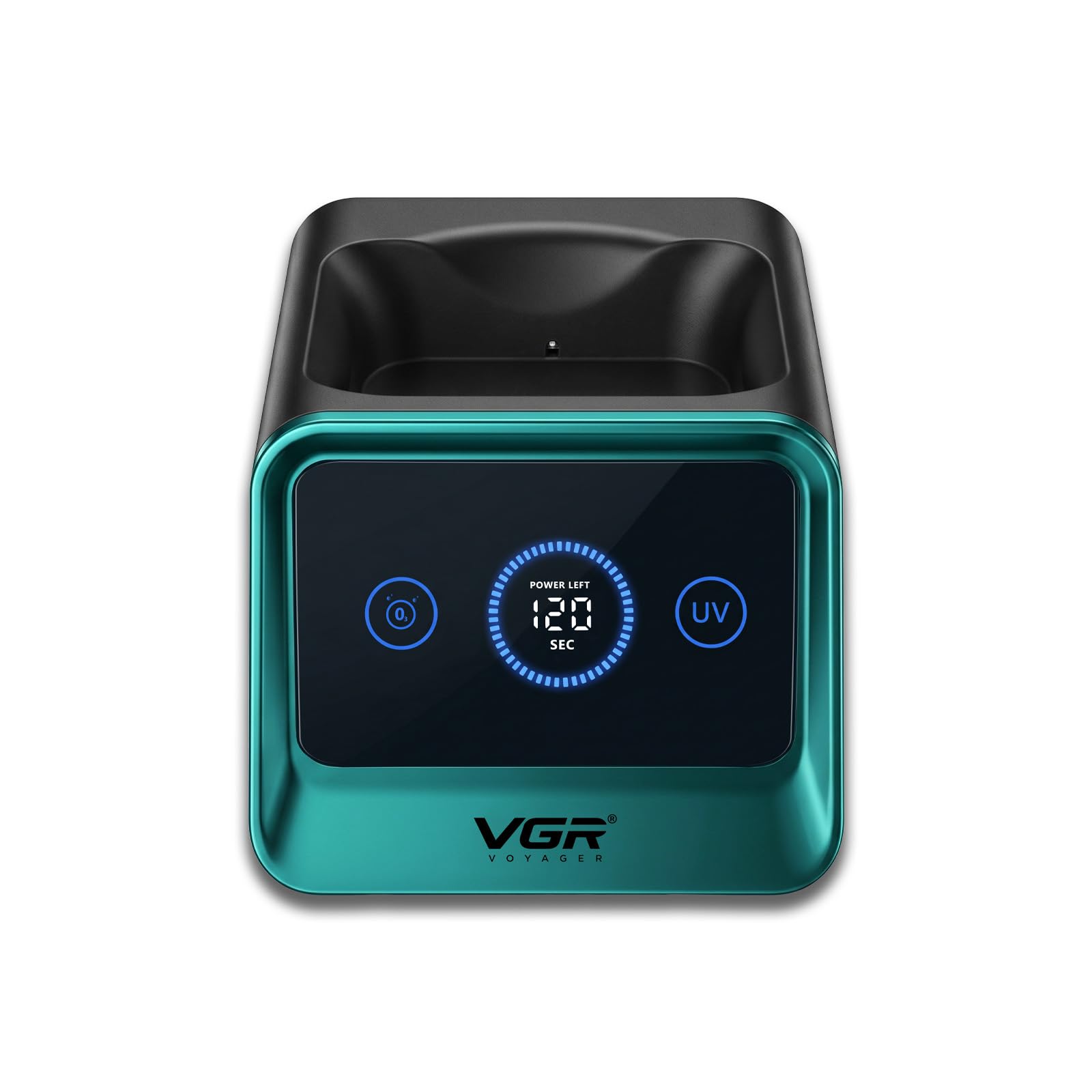 VGR 841 Limpiador para Cortapelos y Afeitadoras, Luz 365 nm, Automático | Compatible con Cortapelos Profesional, Afeitadora de Láminas y Recortadora de Pelo, ideal para barbería y uso doméstico