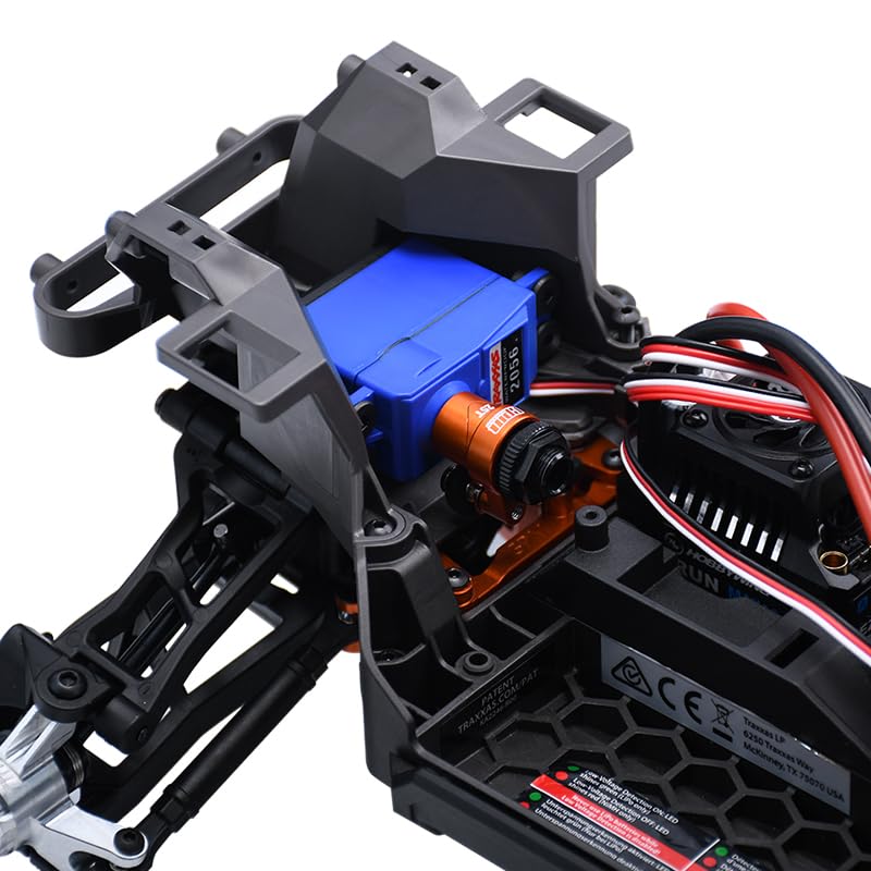 Aluminum 7075 Alloy 25T Servo Saver Set Horn With Built-In Spring For Traxxas 1:16 Mini Maxx 4WD 107154-1 / Mini XRT VXL-3S 108076-1 Monster Truck Upgrades - Black