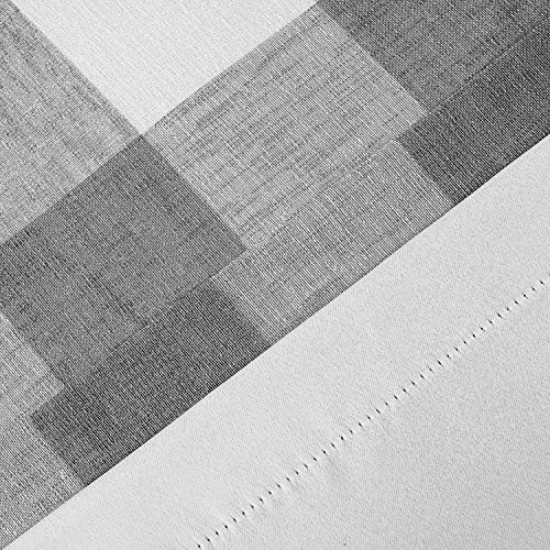Driftaway Buffalo Check Woven Plaid Pattern Lined Blackout Thermal Insulated Window Curtain Grommet 2 Layers 2 Panels 52 Inch By 84 Inch Gray #TOP3