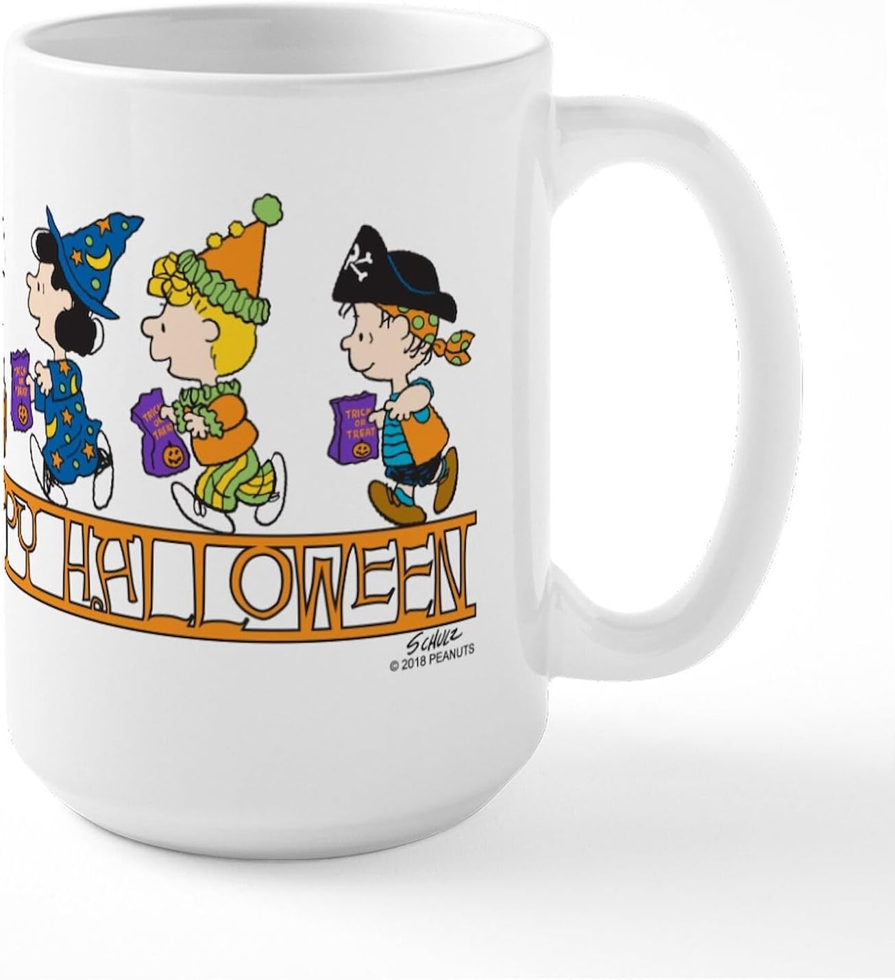 FUNKY CLUB Peanuts Happy Halloween Large Mug (358090970) Printed Coffee and Tea Ceramic Mug- 320 ML Ceramic Coffee Mug 4081