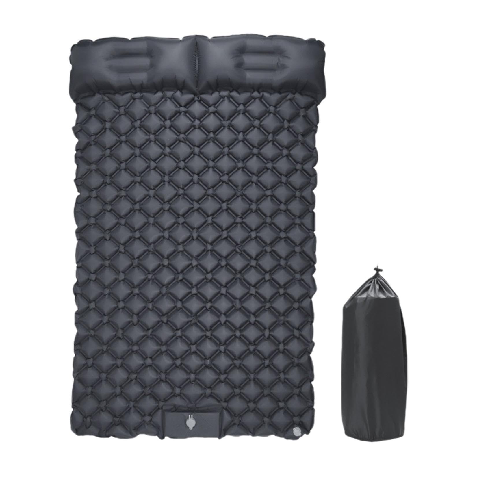 Générique Matelas Camping 2 Personnes - 180x120x14cm - Pliable Ultra Léger Tapis De Sol Camping Élargi et Épaissi - Pneumatique avec Pompe à Air à Pédale - Idéal pour pour Tente Trekking Plage (Gris)