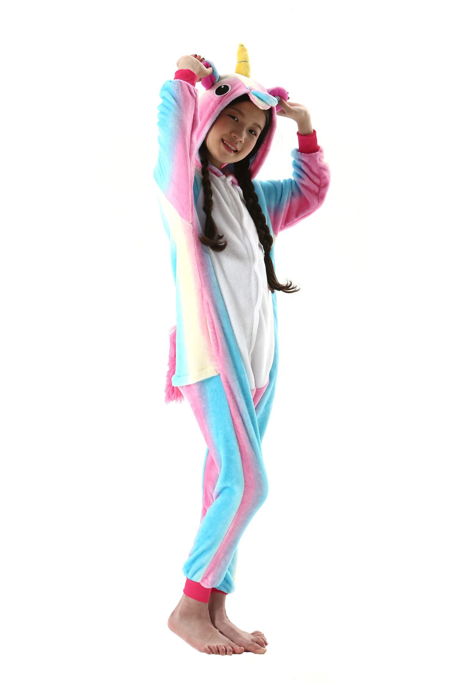Tutina Unicorno Per Bambini – Pigiama Cosplay Unisex Con Cappuccio – Costume Halloween