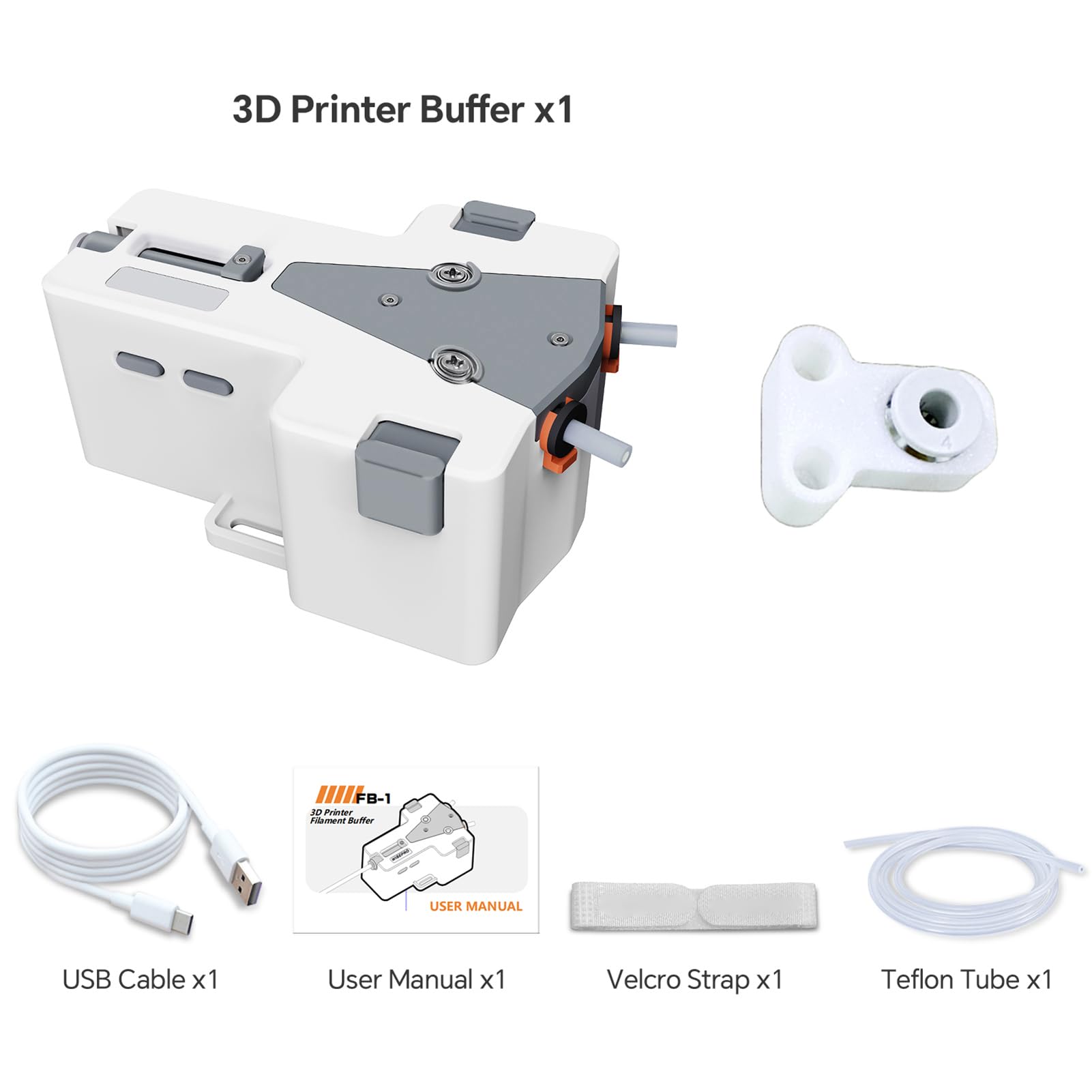 Tampon de Filament d'imprimante 3D, Système d'Alimentation Automatique à Double Entrée et Sortie Unique, Récupération de Filament avec Alimentation à Distance et Configuration sans Outil