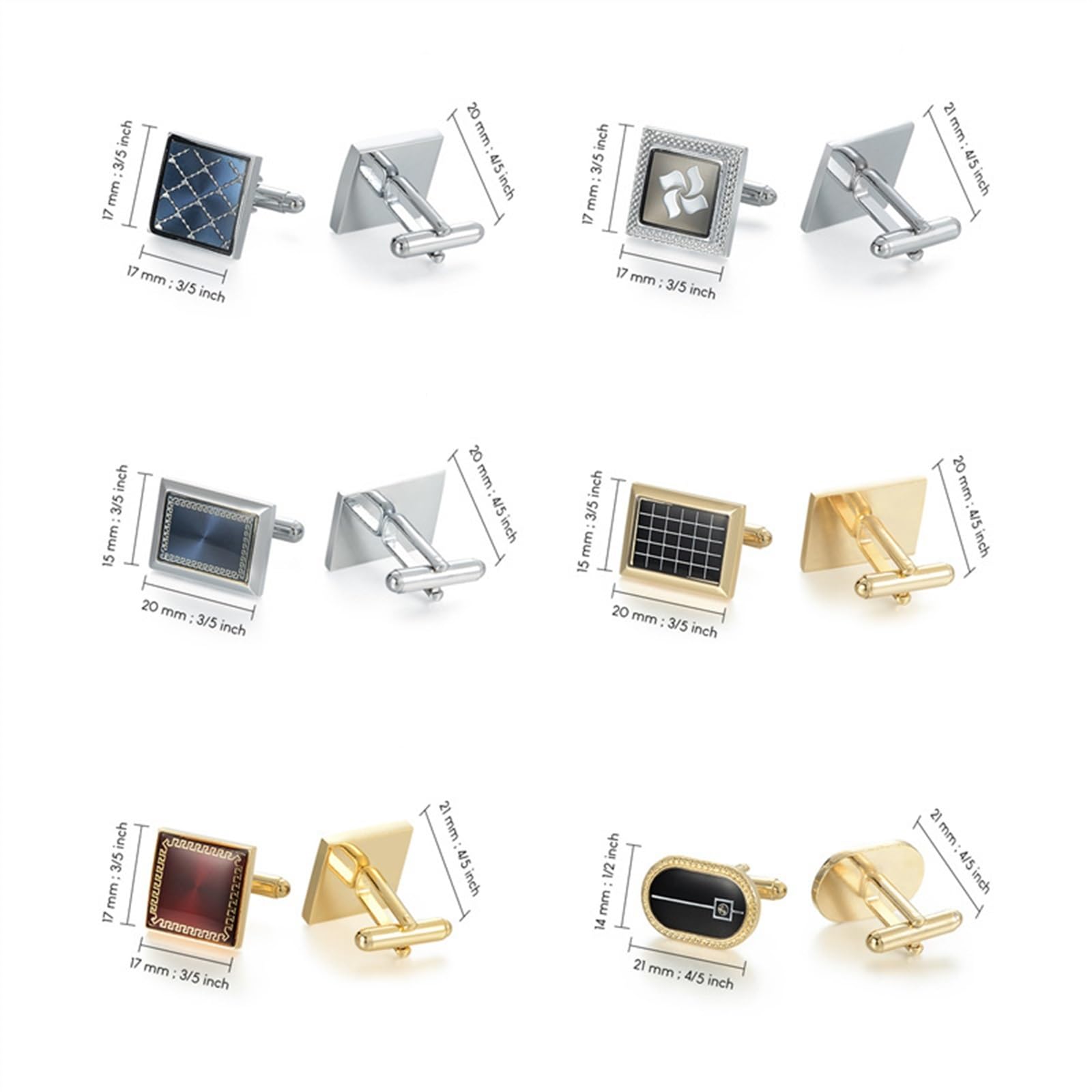 Krawattenklammern for Männer, personalisierte Krawattenklammer, runde Herren-Hemd-Manschettenknöpfe, 4 Paar Set, Krawattenklammern for Herren, Hochzeitsgäste, Ehemann, Schmuckgeschäft (Color : 26-1SI