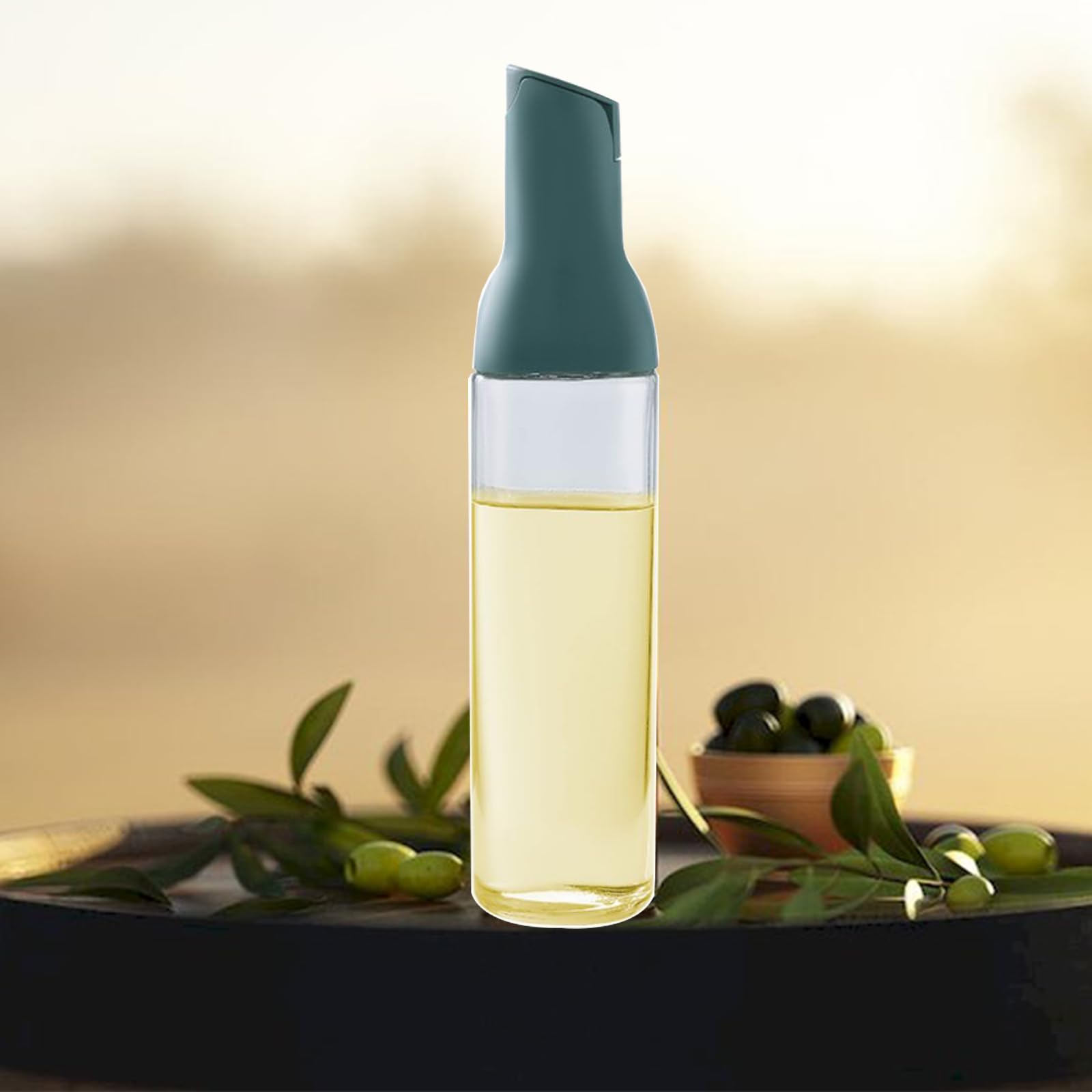 Oil Dispenser 17 Oz For Kitchen Cooking 1 Pack With Labels, Olive Oil Bottle Dispenser Auto Flip Non-Drip Oil Dispenser Bottle Wide Opening Easily