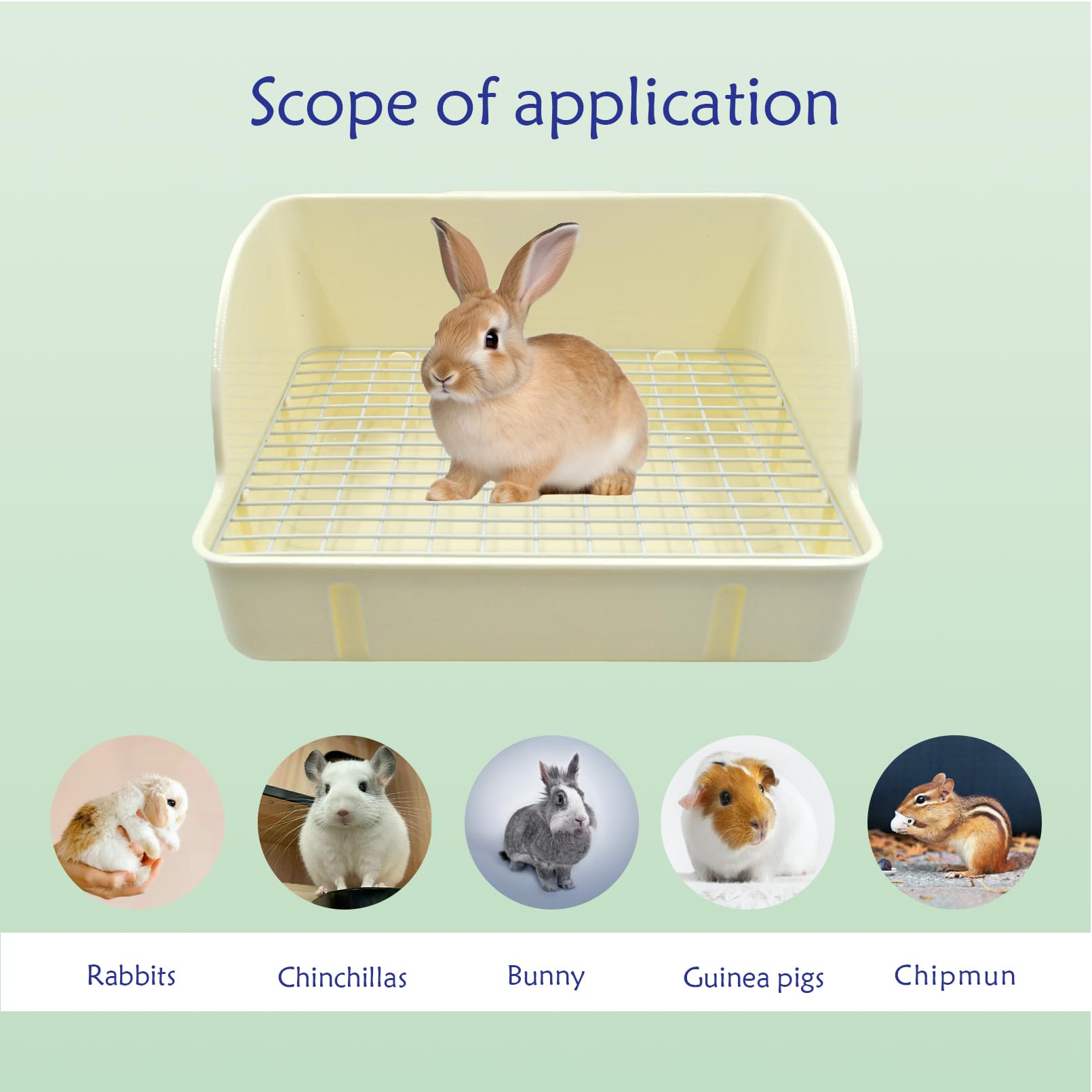 Rabbit Litter Box Toilet,Bunny Plastic Square Cage Toilet with Grate Rabbits Corner Litter Bedding Small Animal Pet Bunny Box Potty Trainer Pet Pan for Guinea Pig,Ferret,Chinchilla(White) - image 7