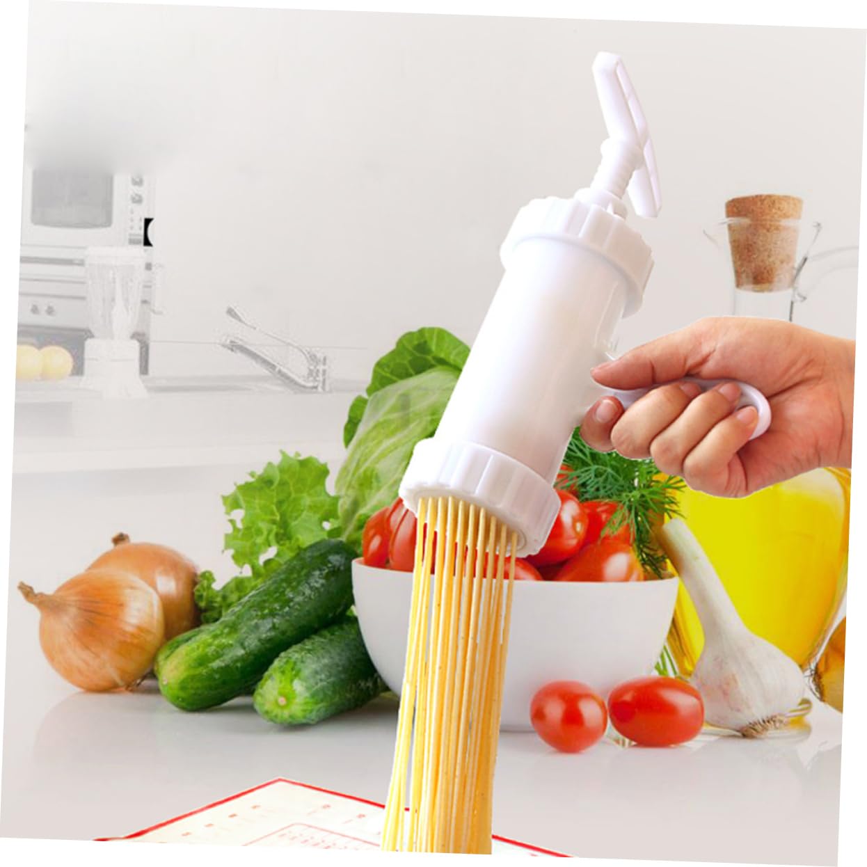 PRETYZOOM Diy Pasta Noodle Maker Machine Manual Noodle Press 7 Molds Household Maker Tool