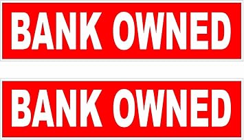 2-6x24 Bank Owned Real Estate Rider Sign Red Reverse Out