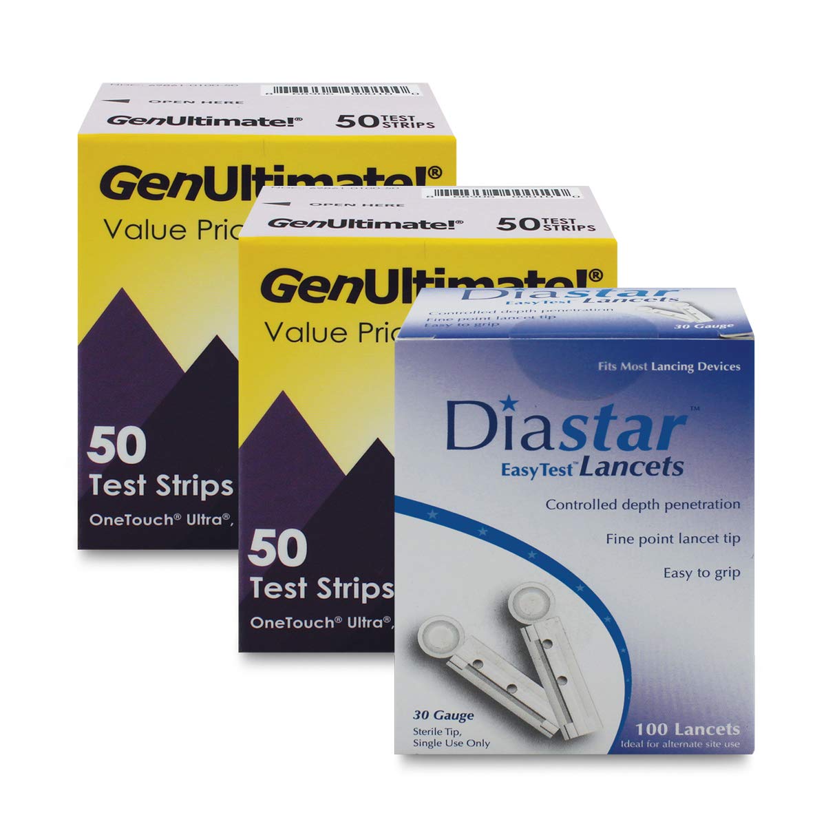 Buy 100 GenUltimate Blood Glucose Test Strips for Use with One Touch