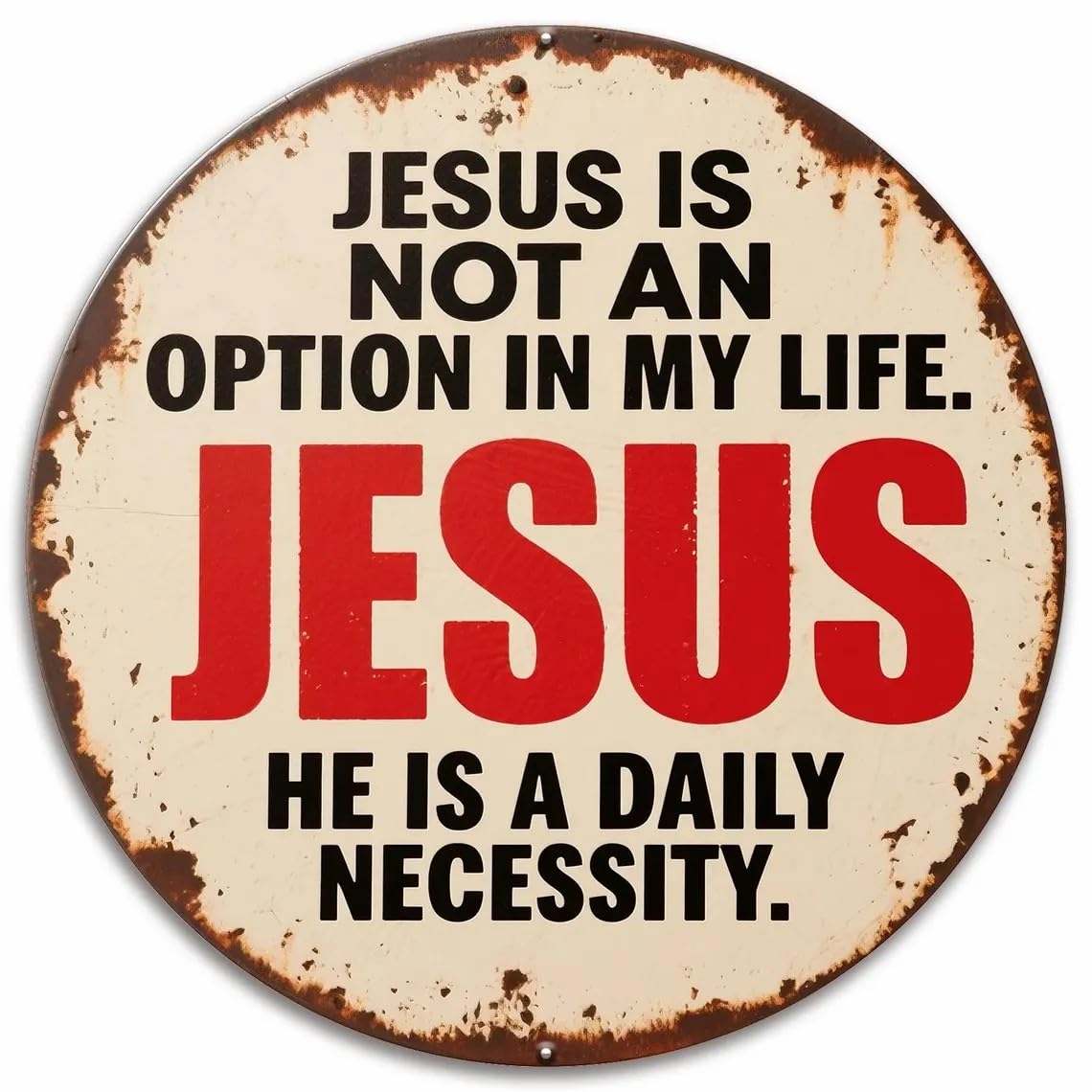 Round Metal Wreath Sign Vintage Jesus Metal Sign Religious Wall Art Decor 6x6 Inch Aluminum Signs Wall Art Plaque Bar Poster Plaque Suitable For Man Cave Bar Cafes Office Home Kitchen Restaurant