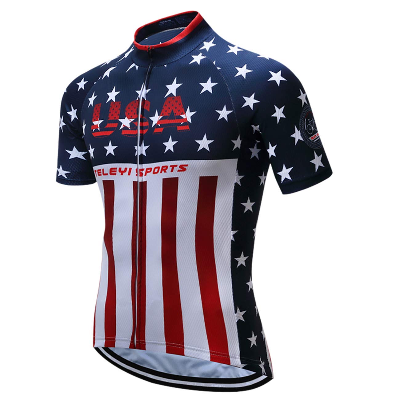 Men's Cycling Jersey Summer Cycling Shirt Short Sleeve Bicycle Clothing Breathable Full Zipper Bicycle Jacket with 3 Pockets
