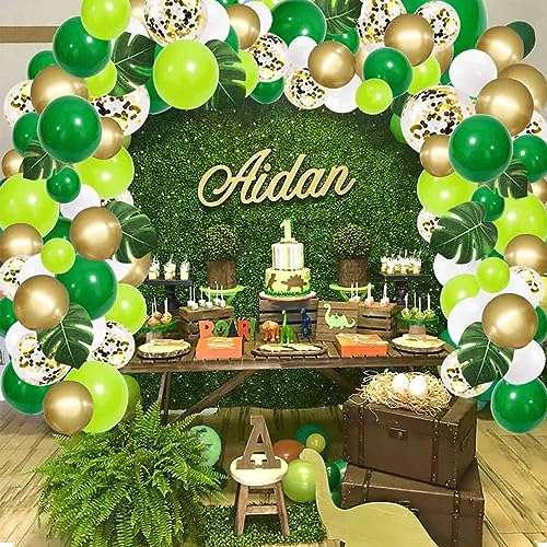 Image of RZIKWT 50Pcs 12inch Green Gold Confetti Balloons with Green Gold Latex Metallic Balloons for Arch,Wedding, Birthday, Baby Shower, Halloween,Family Party Decoration