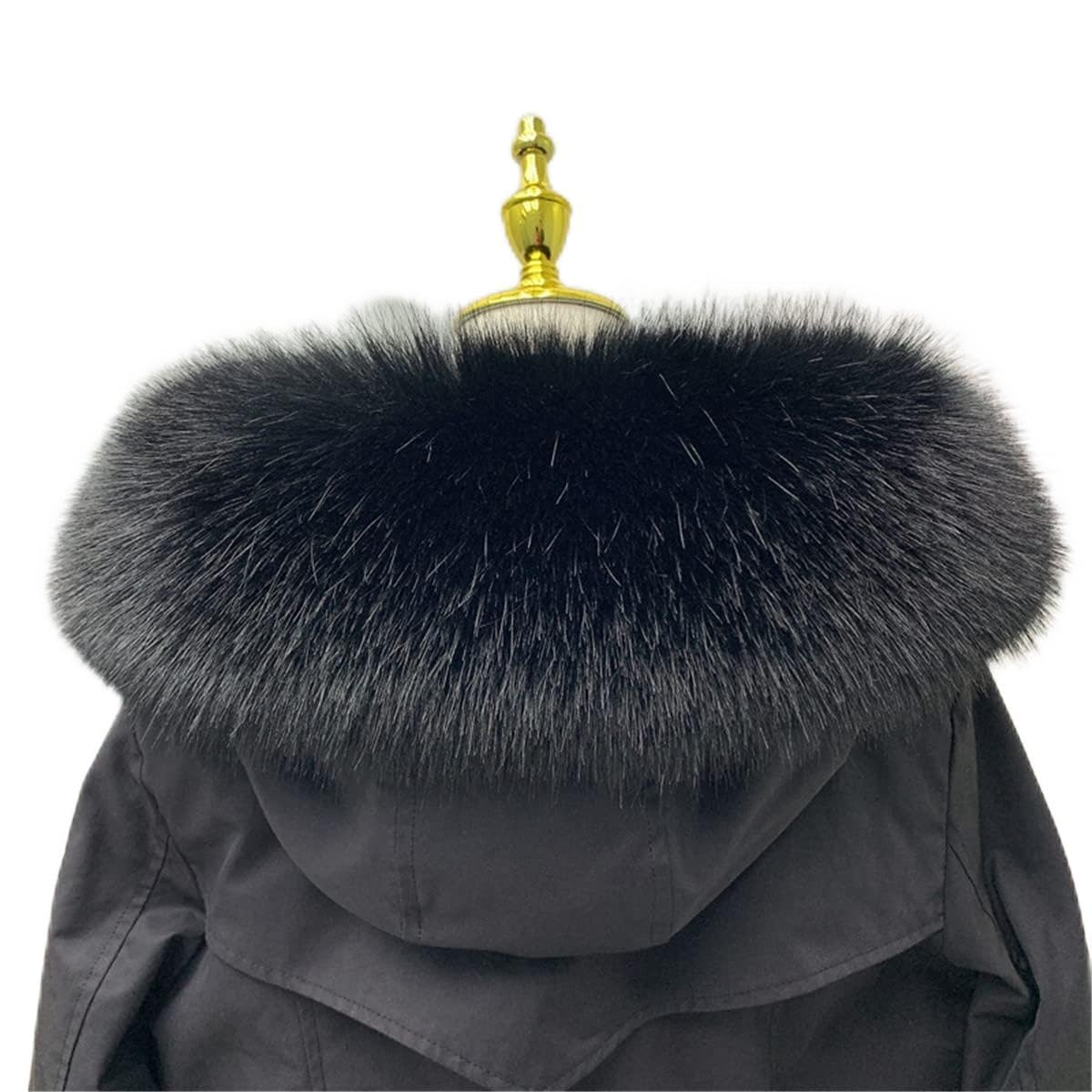 FYJDI Faux Fur Trim for Hood Replacement Detachable Fur Hood Trim