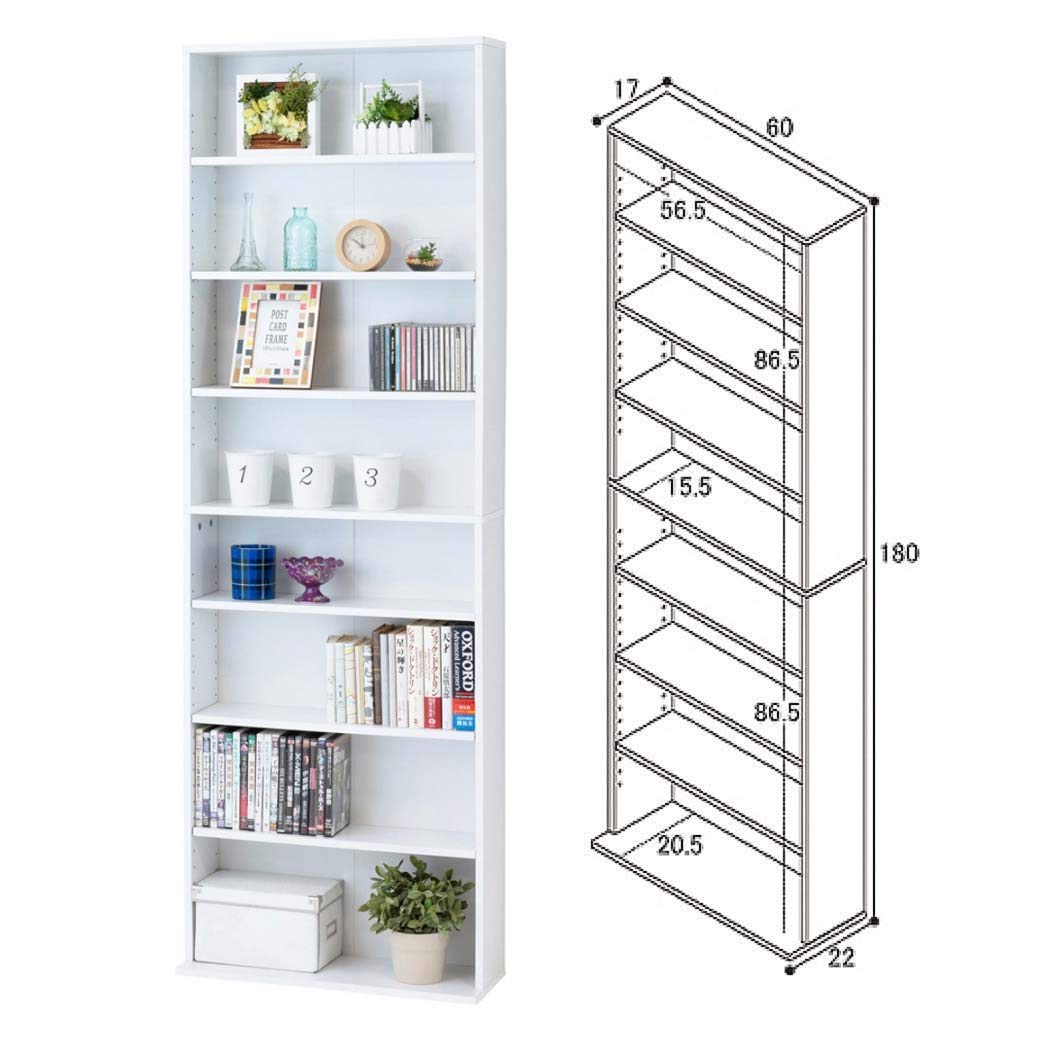 Amazon｜クロシオ 書棚 ホワイト 幅60cm 本棚 コミック 収納