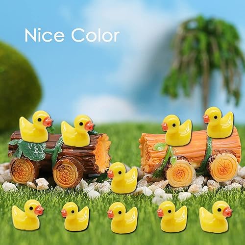 Miniatura 5 de 100 piezas de mini patos de resina, patos pequeños, figuras de pato en miniatura para dijes de limo, manualidades, micro paisaje, jardín, acuario,
