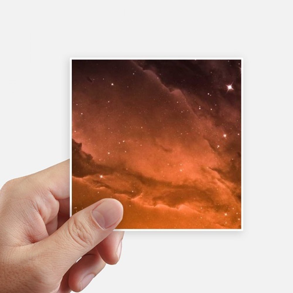 Sticker décoratif carré ciel étoilé nuages rouge bricolage DIYthinker 10cm 8 pièces