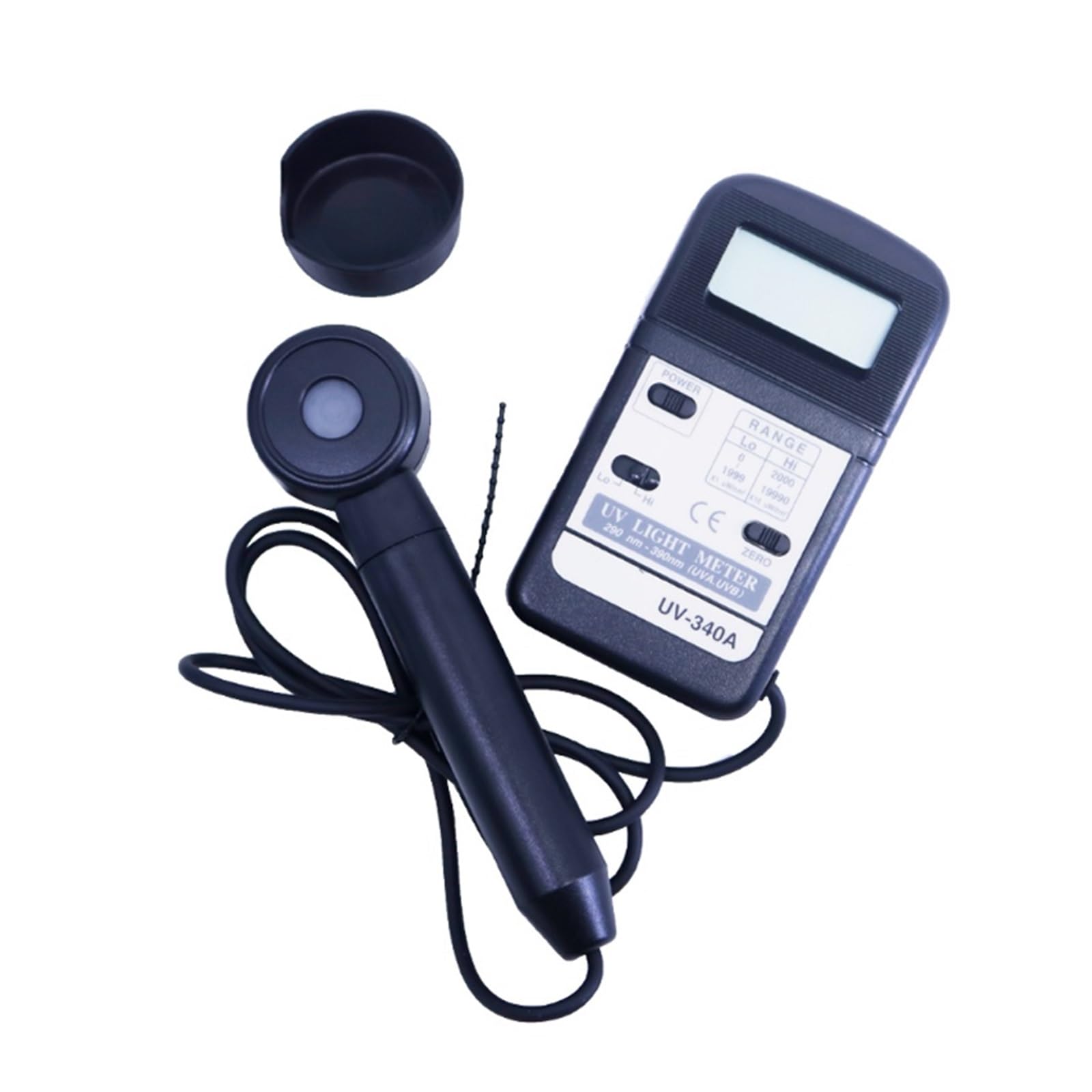 Miernik UV, UV-340A 0-1999uW/cm2, 2000-19990uW/cm2, 290-390nm (UVA, UVB), Miernik światła UV