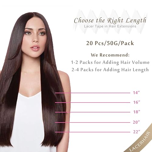 Miniatura 6 de Lacer Extensiones de cabello humano adhesivas de 16 pulgadas, trama natural #8 castaño claro que se desvanece a #12 marrón claro con #60 rubio
