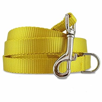 Adler Nylon Patta /Strap Dog Leash, for Walking Running Playing with Your Lovely Pets. Easy to use on Neck Snap Hook leashes for Large, Medium Dogs and Small Puppy. (Yellow) (10 Feet)