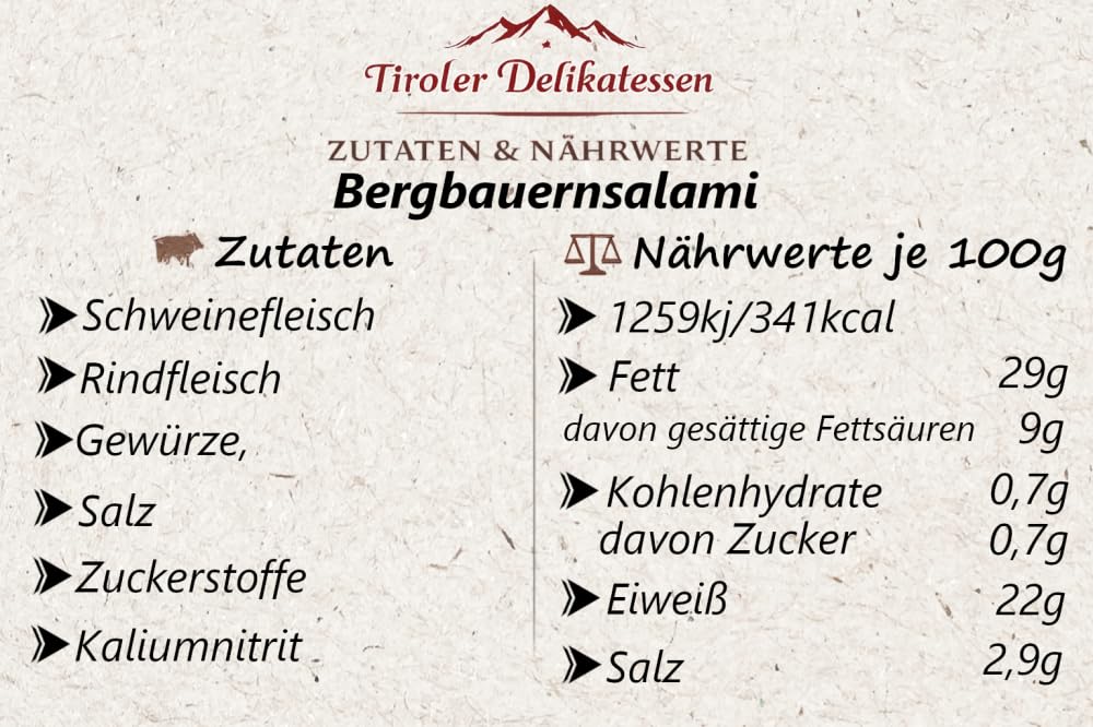 Almgourmet - luftgetrocknete Salami aus Italien - 3 Stück je 170g - leicht süßlich mit festem Biss