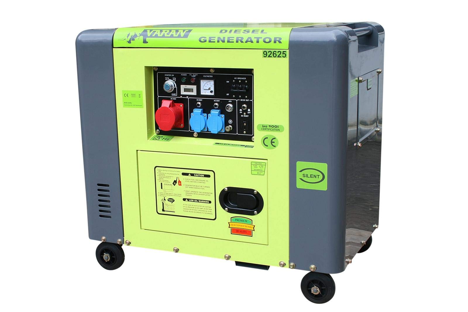 Varan Motors 92625 de ATS Diesel Generadores de corriente 6.8 kVA, 1 x 400 V, 2 x 230 V + eléctrico Starter ATS
