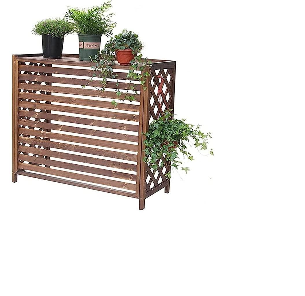 CENAP Wooden Air Conditioner Outer Cover, All Weather Privacy Fence Screen, Louvered Frame Hide Air Conditioner Outside Units, Water Proof Dustproof (Size : 86x35x80cm)