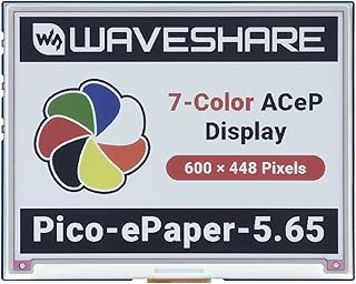 TOP1 5.65inch 7-Color e-Paper E-Ink Display Module for Raspberry Pi Pico, 600 × 448 Resolution Screen Advanced Color ePaper (ACeP) Technology, Low Power Wide Viewing Angle