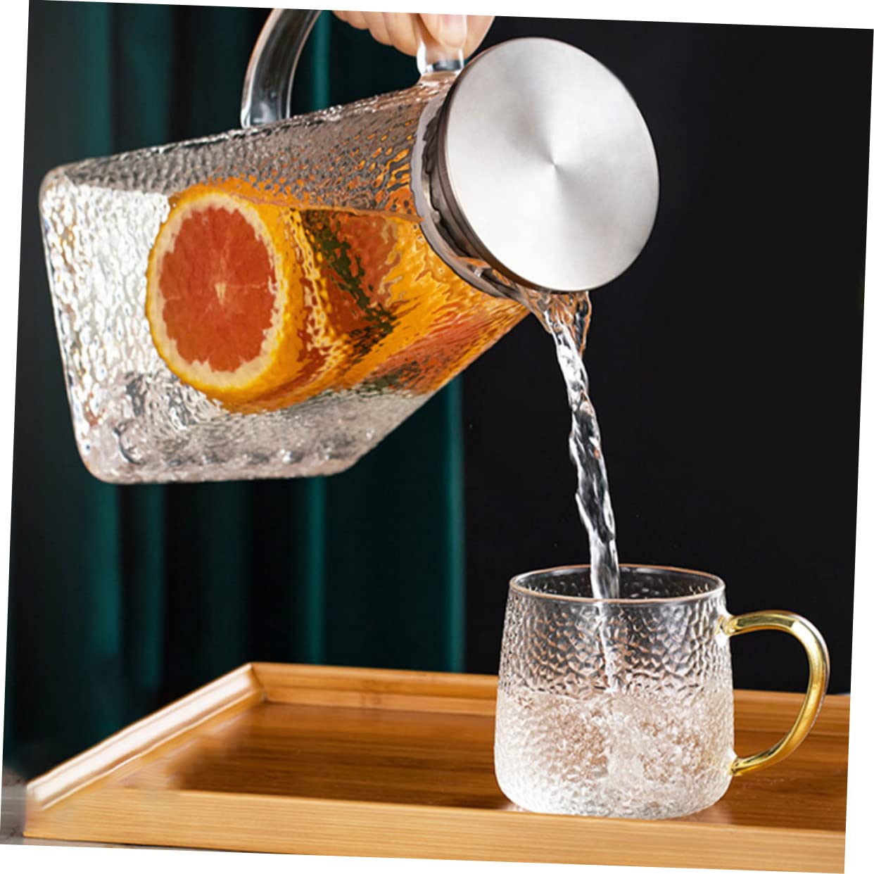 Cabilock 1pezzi Bottiglia Per Acqua in Vetro Bollitore Per Bevande Ad Alta Capacità Per Uso Domestico Per Cucina Sala Da Tè Ristorante Per Preparare Tè e Succhi