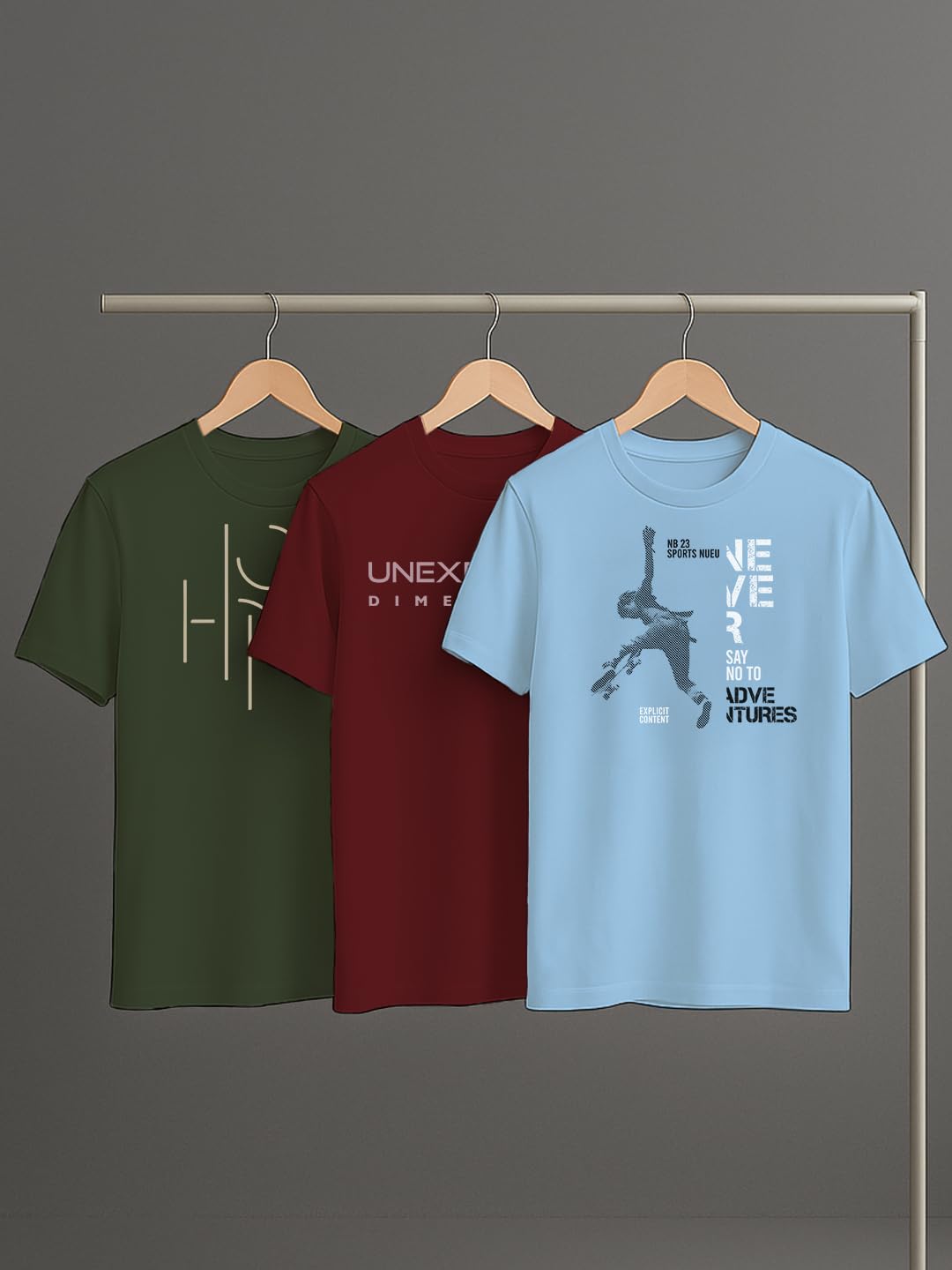 NOBERO Camiseta de corte regular con estampado gráfico para hombre