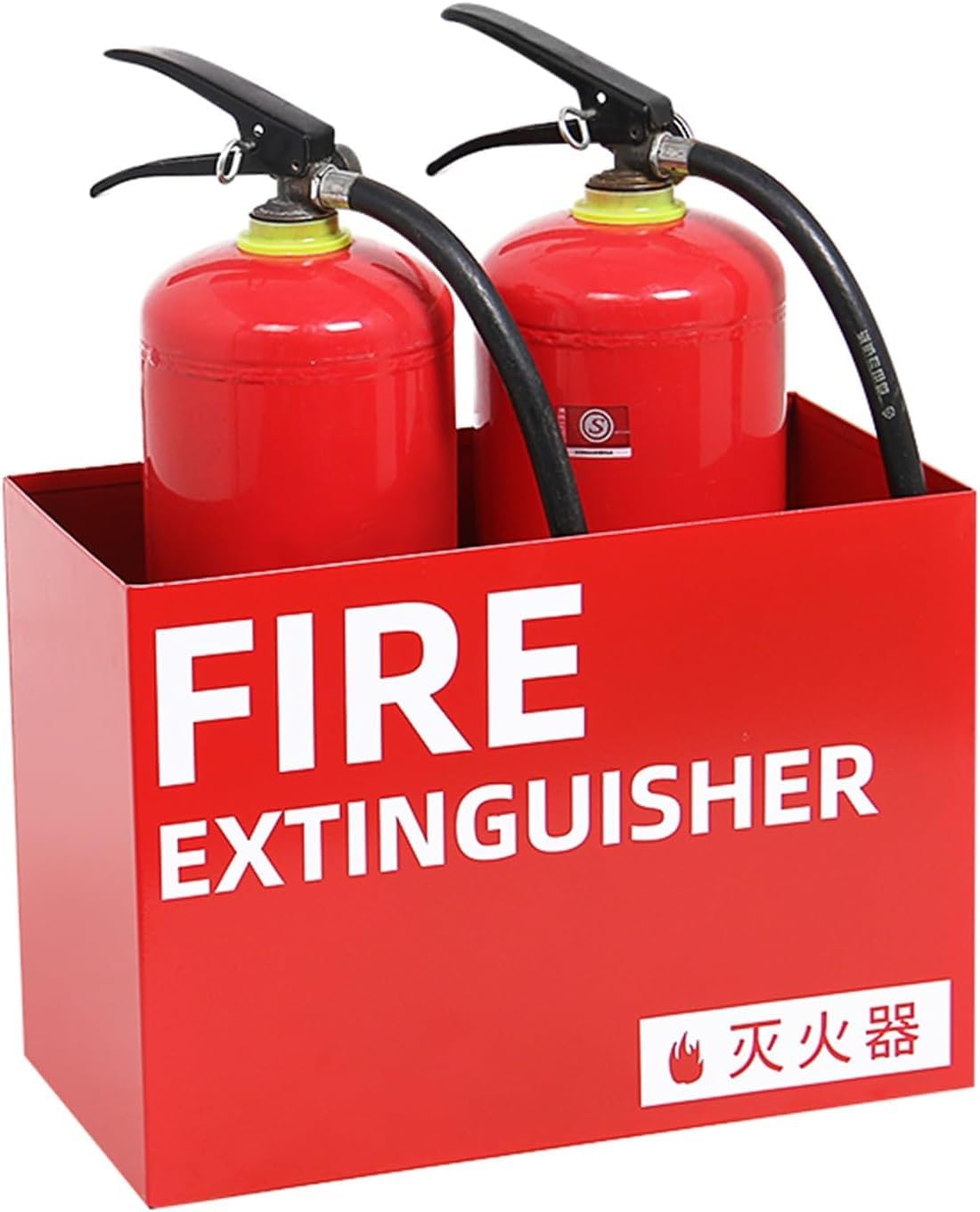 Caja De Extintor De Incendios De Soldadura De Hierro, Capacidad para 2 Extintores De Incendios De 1-8 Kg, Soporte De Extintor De Incendios para Exhibición, Soporte De Extintor De Incen, Red