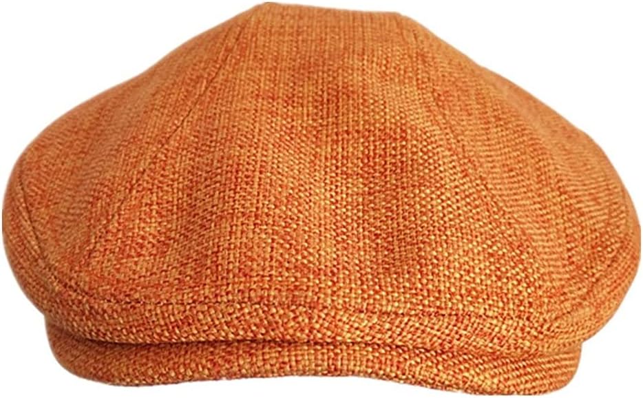 Mens Berets Grey Cotton Linen Flat Cap Male Solid Fitted Retro Driving Hat Duckbill Brand Plain Ivy