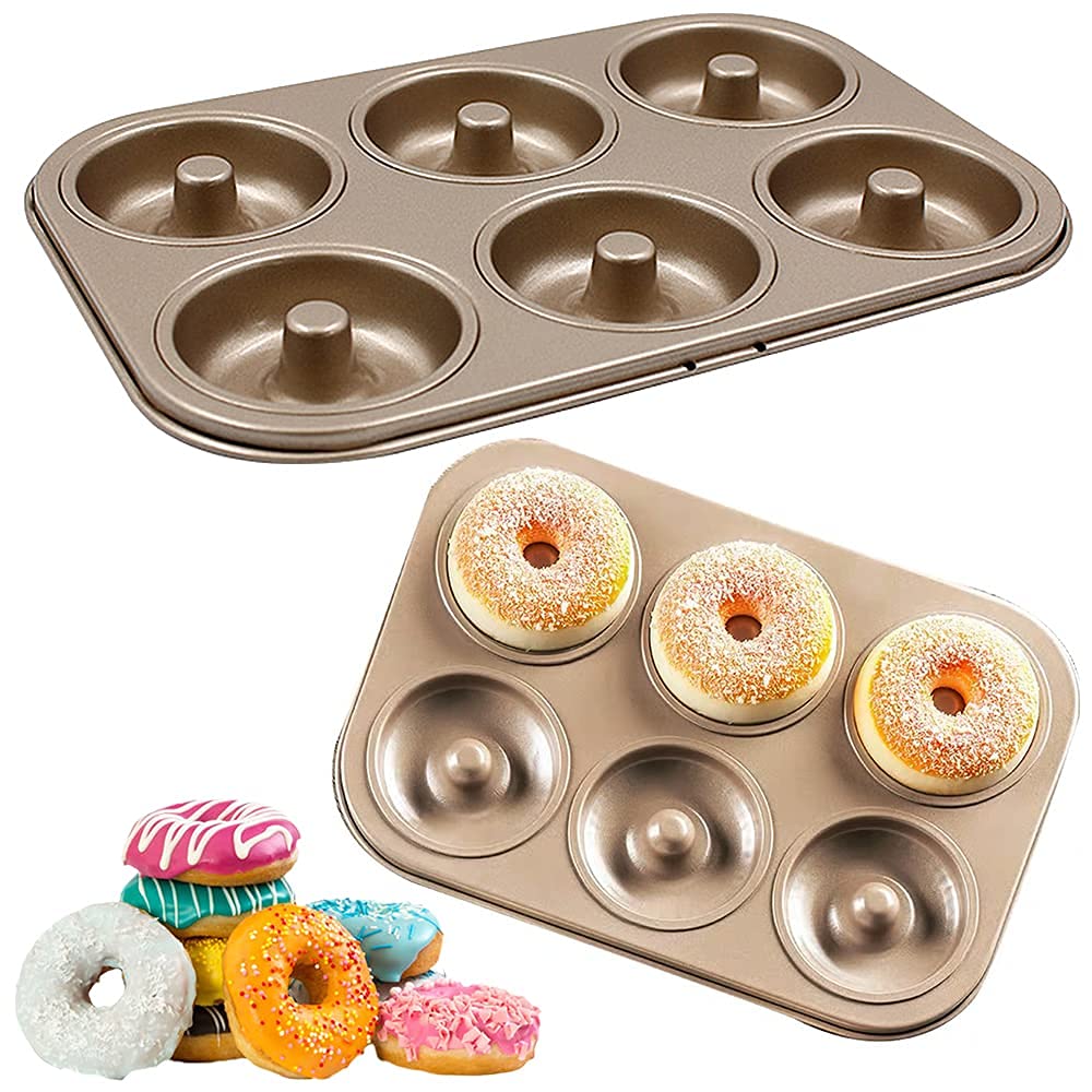 Donut-Form mit 6 Mulden, antihaftbeschichtet, Karbonstahl, Muffinform, Cupcake-Form für Donut-Muffins