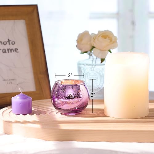 Vista 27 de LAMORGIFT 24 Pcs Green Candle Holders - Mercury Glass Tealight Candle Holders for Spring Wedding, Birthday, Dinner Party Table Decor, Guest Favors