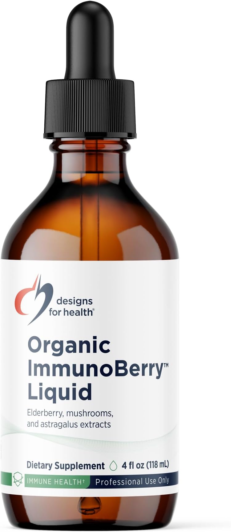 Elderberry Syrup with Wild Cherry Bark - Organic ImmunoBerry Liquid - Astragalus, Shiitake + Maitake Mushroom - Immune Support Supplement for Adults + Kids (118 Servings / 4oz)