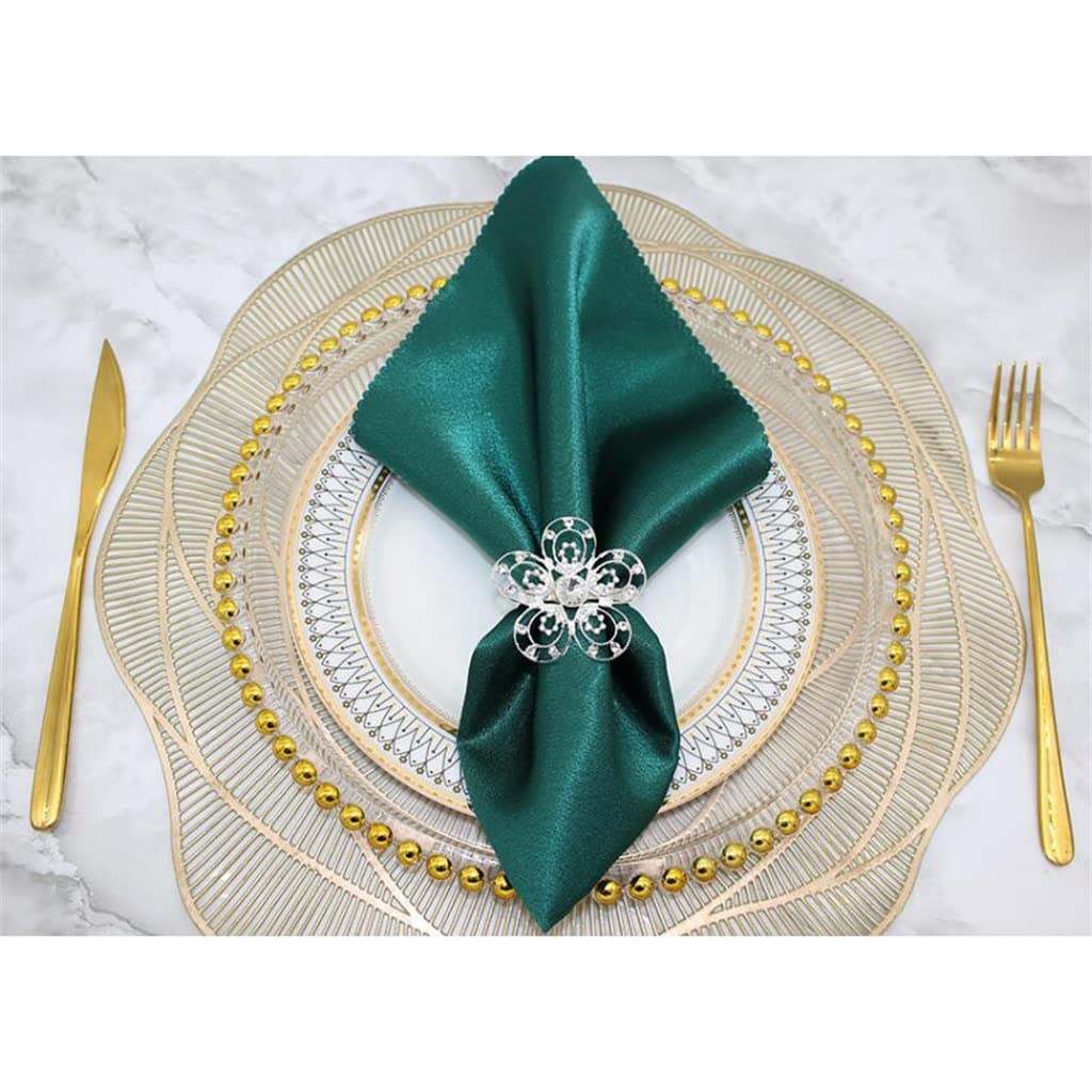 Servilletero de Boda con Anillos y Hebilla de Diamantes de imitación para decoración de Mesa de Cena de Boda (B como se Muestra)