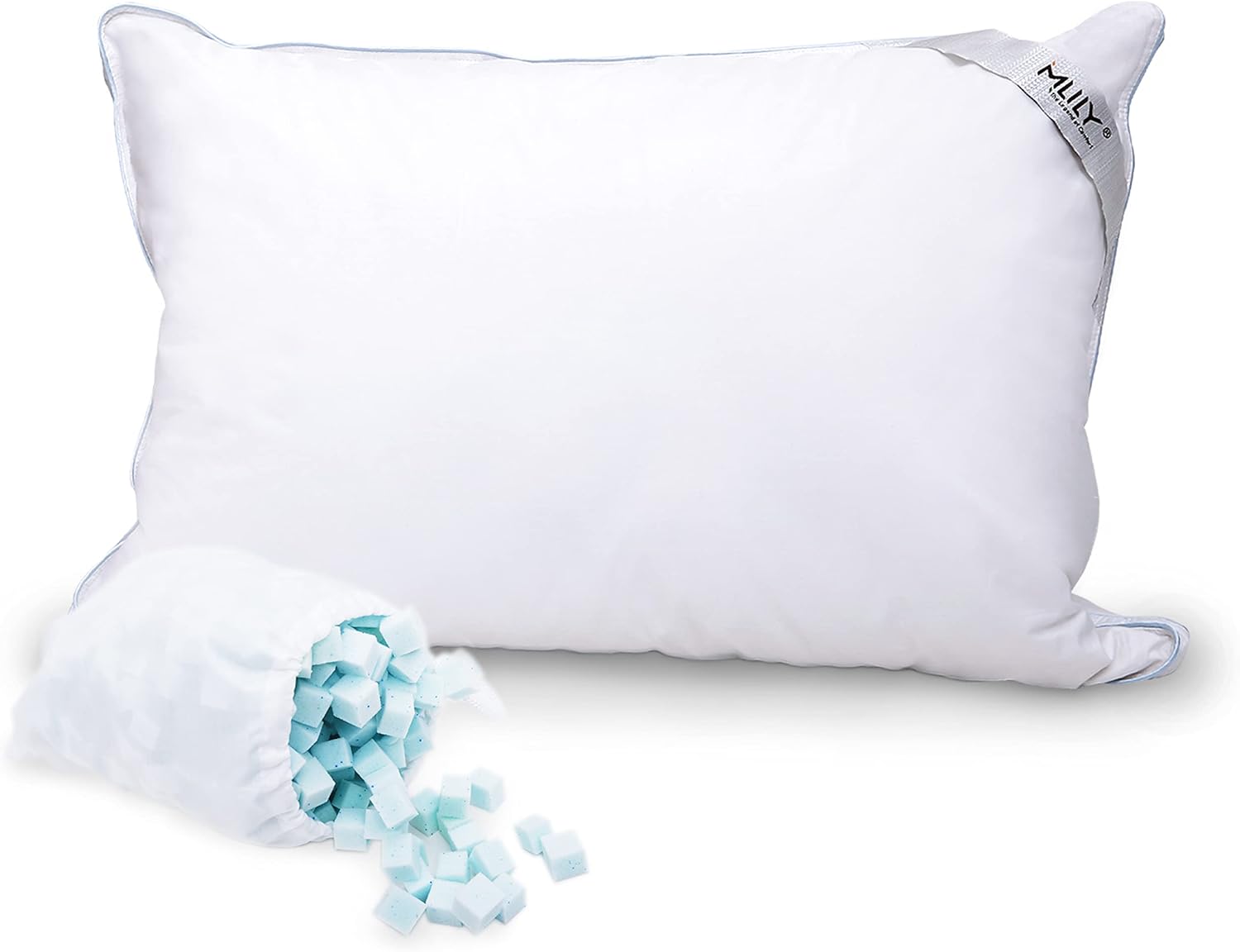 MLILY Luxury AirCell Shredded Memory Foam Pillow for Sleeping, PCM