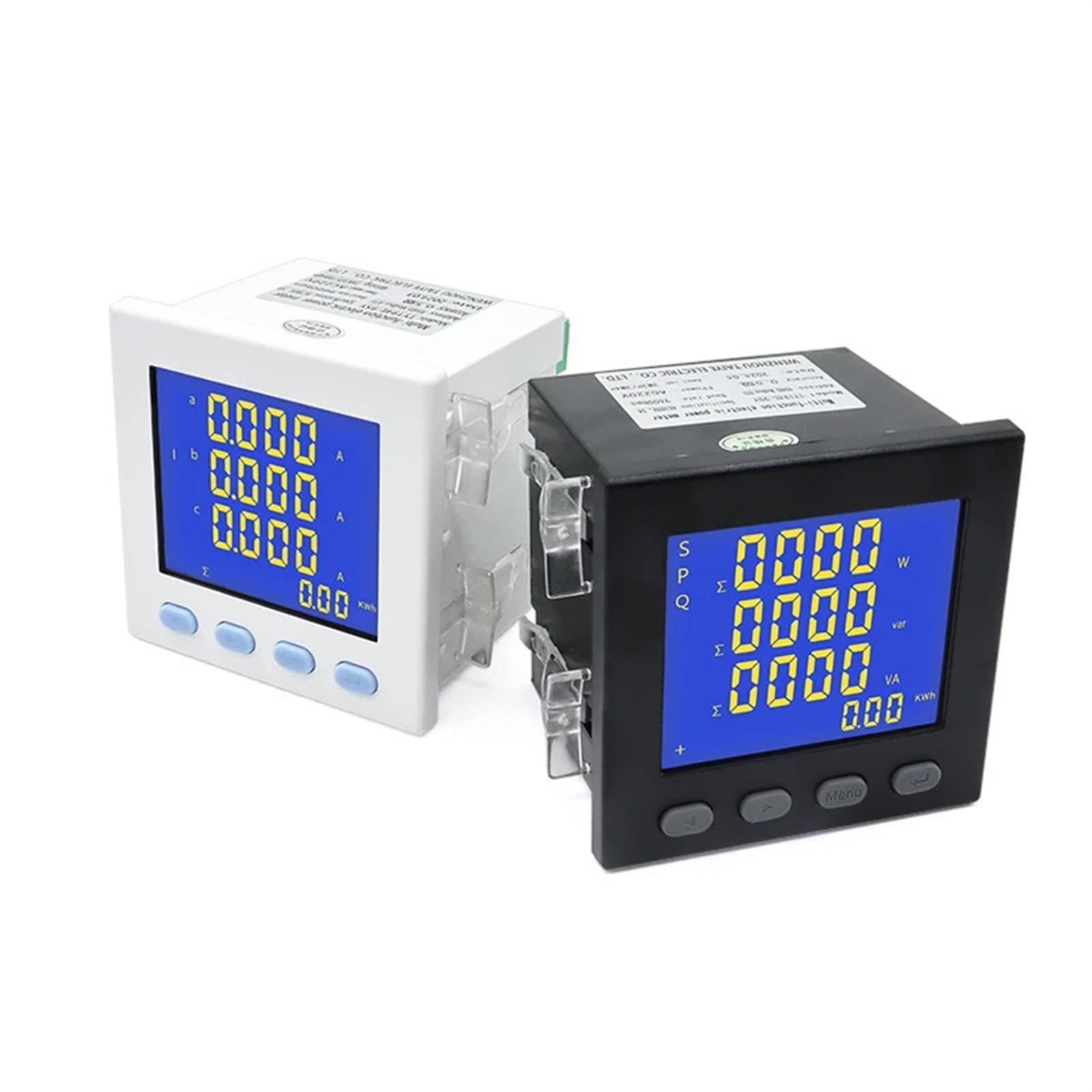 Contatore di consumo multifunzionale trifase 3P3L 3P4L 96 * 96mm AC220V LCD Display digitale Contatore di energia Wattora con CT 1 pz(Black 100A 5A)