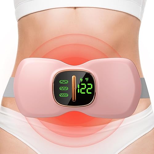 Almohadilla térmica portátil inalámbrica, almohadillas de calentamiento rápido para calambres en el vientre con 3 niveles de calor y 3 modos de