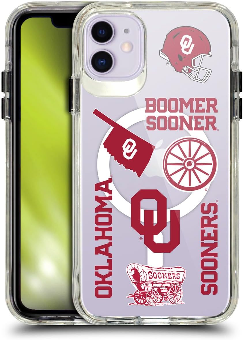 Head Case Designs Officially Licensed University of Oklahoma OU Icons The University of Oklahoma Shockproof Bumper Case [Military Grade Protection] Compatible with and Compatible with MagSafe Apple