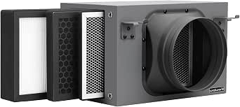 6-inch Inline Air Filter Box with 3-Stage Filtration (HEPA & Activated Carbon) for HVAC Ventilation