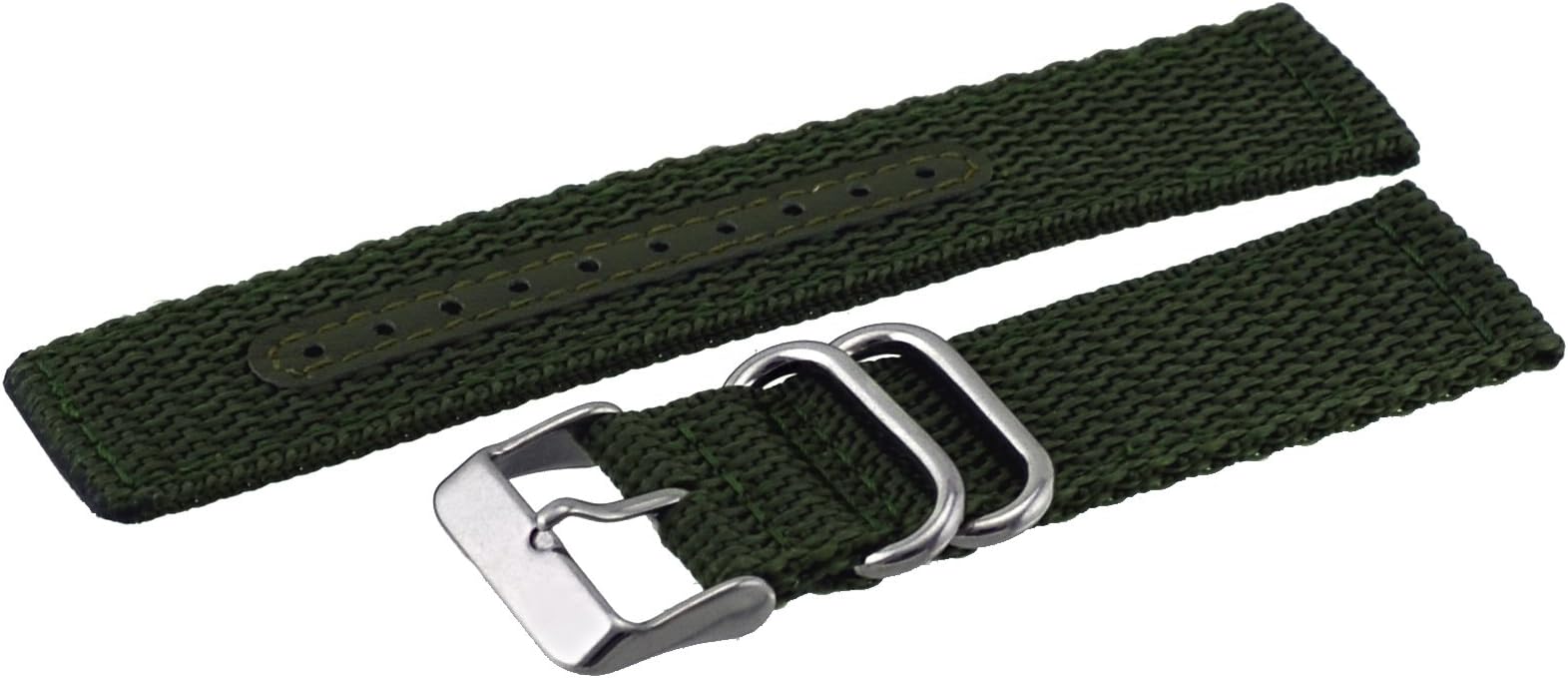 Watch Replacement BandsBallistic NATO 20mm Two Piece Nylon Canvas Military Green Replacement Watch Band